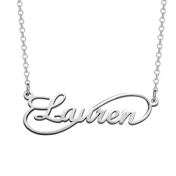 925 Sterling Silver Personalized Infinity Name Necklace Adjustable 16”-20”