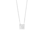 925 Sterling Silver Personalized Square Initial Necklace Adjustable 16”-20”