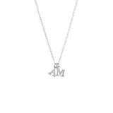 925 Sterling Silver Personalized Alphabet City Necklace - Two Letters Adjustable 16”-20”