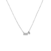 925 Sterling Silver Personalized Mini Tag and Disc Necklace Adjustable 16”-20”