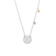 925 Sterling Silver Personalized Initial Necklace with 2 charms Adjustable 16”-20”