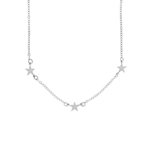 925 Sterling Silver Personalized Triple Star Necklace Adjustable 16”-20”