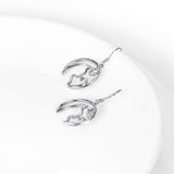 925 Sterling Silver Supper Cool Particular Moon Shape Jewel Drop Earrings