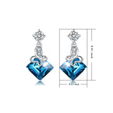 925 Sterling Silver Super Cool Blue Crystal Butterfly Drop Earrings
