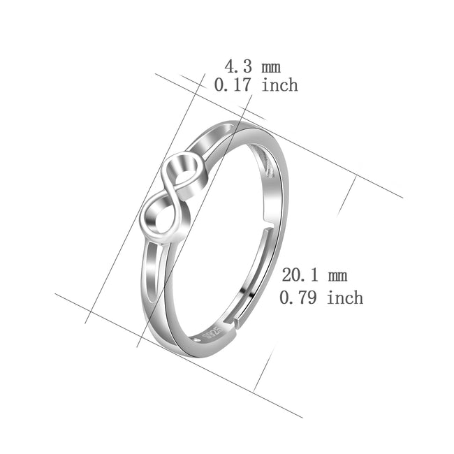 925 Sterling Silver Wedding Engagement Infinity Ring