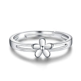 925 Sterling Silver Flower Hollow Nobel Ring