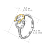 925 Sterling Silver Double U-Cut Round Ring
