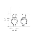 925 Sterling Silver Penguin Lucky Studs