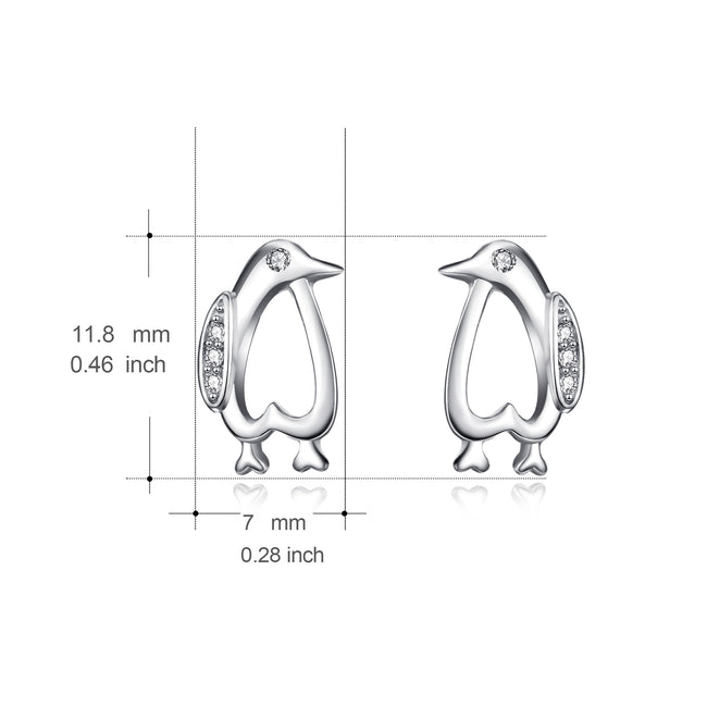 925 Sterling Silver Baby Penguin Jewelry Studs
