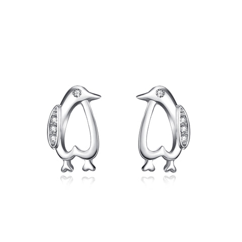 925 Sterling Silver Baby Penguin Jewelry Studs