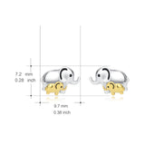 925 Sterling Silver Mom Baby Elephant Studs