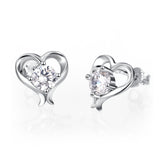 925 Sterling Silver Love Heart Fine Jewels Studs