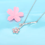 925 Sterling Silver Tree Branch Flower Zircon Necklace For Women