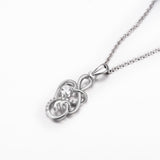 925 Sterling Silver Intertwined Heart Fine Jewels Necklace