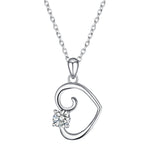 925 Sterling Silver Love Heart Cubic Zircon Pendant Necklace