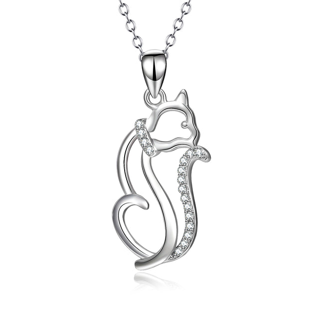 925 Sterling Silver Unique Animal Style Zircon Pendant Necklace