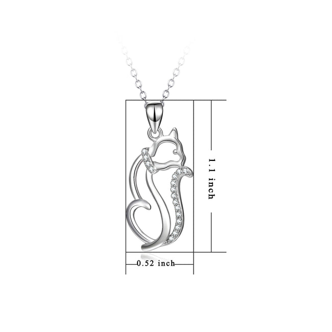 925 Sterling Silver Unique Animal Style Zircon Pendant Necklace