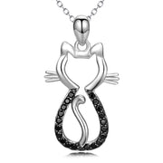 925 Sterling Silver Lovely Cat Fine Jewels Necklace