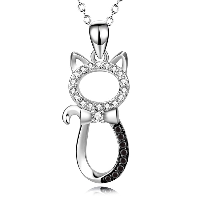 925 Sterling Silver Super Cool Gentle Mrs.Cat Jewels Necklace