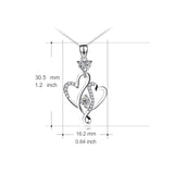 925 Sterling Silver Interwined Hearts  With Jewelry Necklace