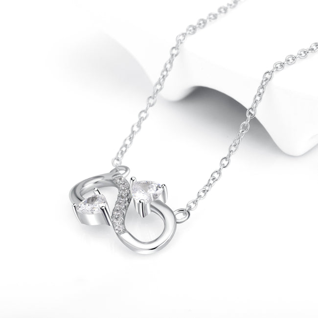 925 Sterling Silver Infinity Fine Jewels Charm Pendant with Chain for Women