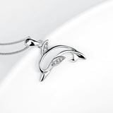 925 Sterling Silver Lovely Dolphin Jewelry Necklace