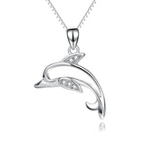 925 Sterling Silver Lovely Dolphin Jewelry Necklace