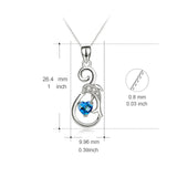 925 Sterling Silver Musical Note Dolphin Ocean Heart Pendant With Chain Necklace