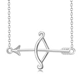 925 Sterling Silver Simple Generous Bow Arrow Necklace