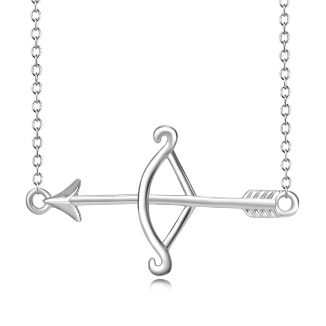 925 Sterling Silver Simple Generous Bow Arrow Necklace