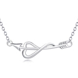 925 Sterling Silver Love Heart Twisted Arrow Simple Generous Necklace