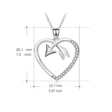 925 Sterling Silver Cupid Arrow Love Heart Lucky Necklace