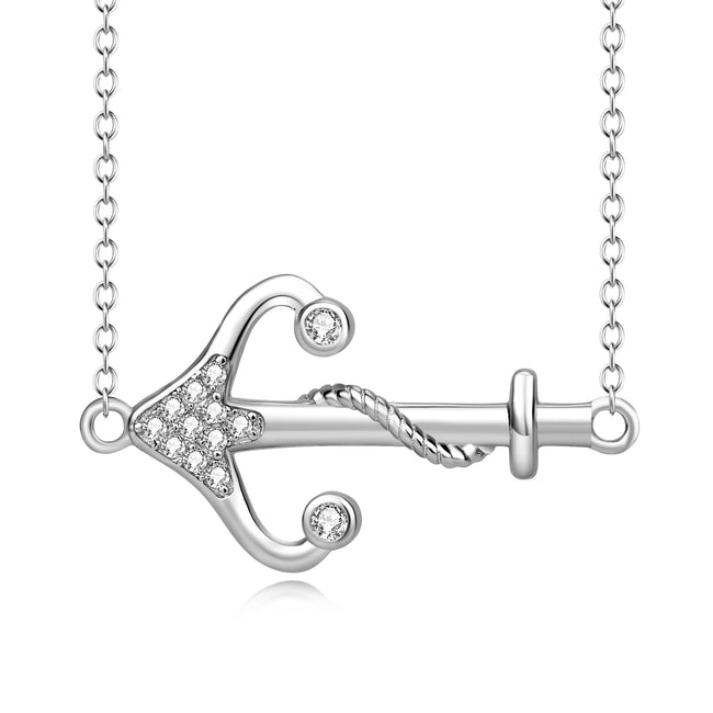 925 Sterling Silver Crystal Arrow Pendant With Adjustable Chain Necklace