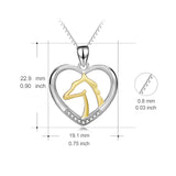 925 Sterling Silver Love Heart Charm Pendant Necklace