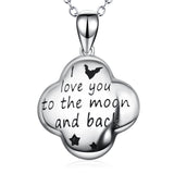 925 Sterling Silver Charm Flower Star Love You Forever Necklace