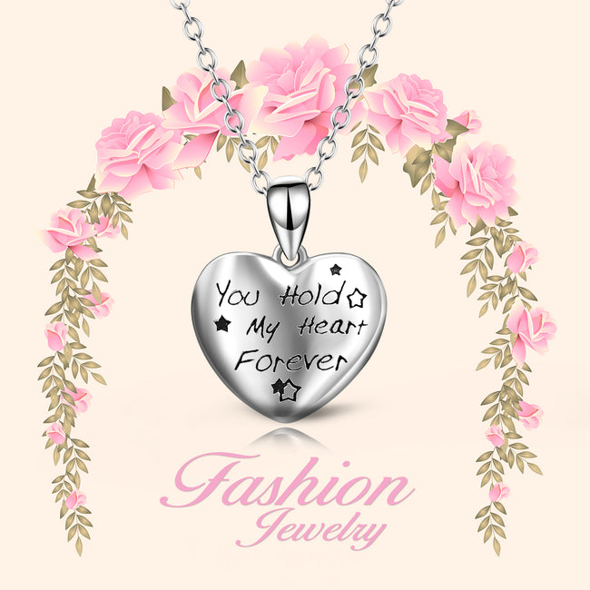 925 Sterling Silver You Hold My Heart Forever Star Necklace