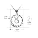925 Sterling Silver Always My Daughter Forever My Friend Infinity Round Pendant Necklace