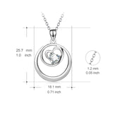925 Sterling Silver Twisted Circle Crystal Necklace