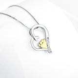 925 Sterling Silver Unique Love Heart Foot Necklace