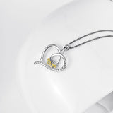 925 Sterling Silver Love Heart Foot Shape Jewelry Necklace