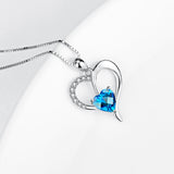 My Heart Will Go On-925 Sterling Silver Double Jewelry Love Heart Necklace