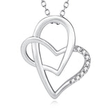 925 Sterling Silver Twisted Love Heart Fine Jewel Necklace