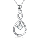 925 Sterling Silver Special Infinity Crystal Fine Jewel Necklace
