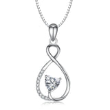 925 Sterling Silver Infinity Cubic Zircon Pendant Necklace