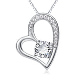 Only You-925 Sterling Silver Heart Charm Pendant 18'' Chain Necklace