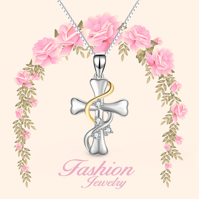 925 Sterling Silver Religious Cross Fine Jewels Necklace