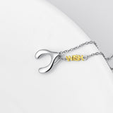 925 Sterling Silver Personalized Tree Branch Wish Necklace
