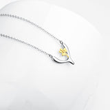 925 Sterling Silver Simple Gorgeous Tree Shrew Flower Necklace