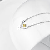 925 Sterling Silver Simple Gorgeous Tree Shrew Flower Necklace