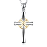 925 Sterling Silver Cross Butterfly Religious Pendant Necklace